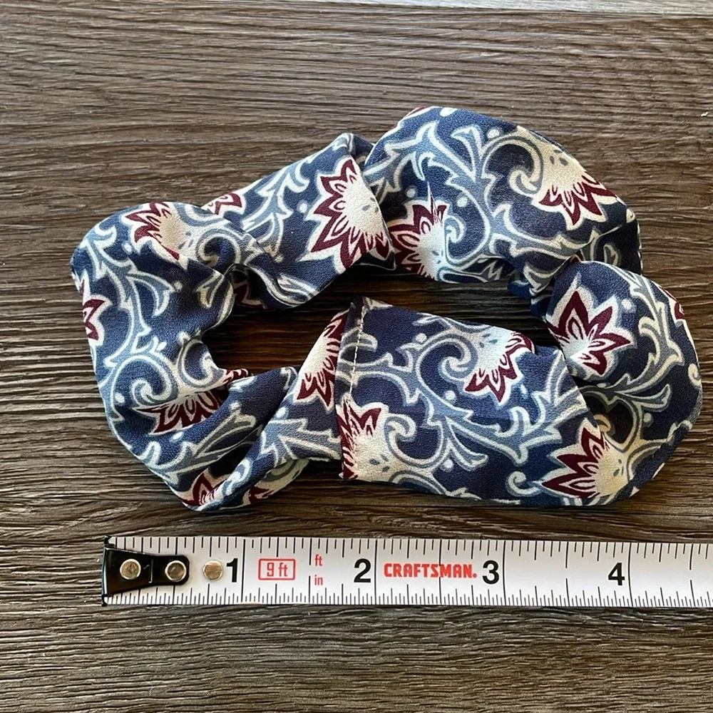 Set of Two Scrunchies - Purple and Blue Patterned